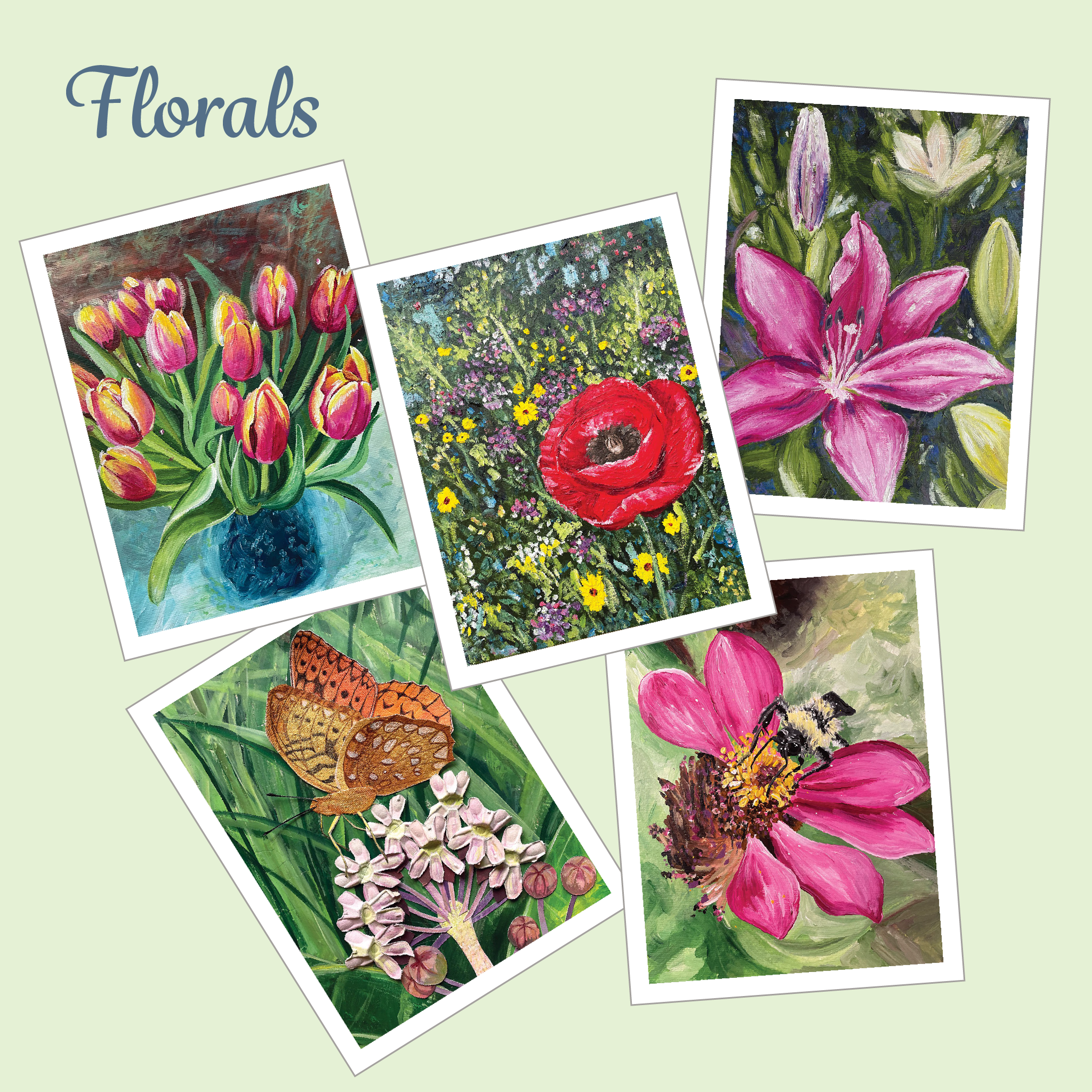 Florals Note Cards 5-Pack